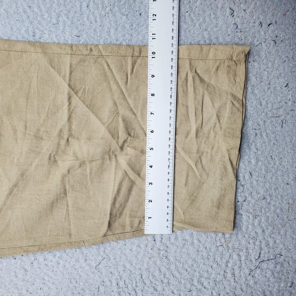Linea Uomo Pants Mens 42x30 Tan Straight Wide Leg Linen Blend Drawstring Waist